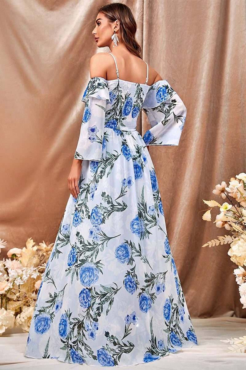 Weiß-blaues T-Shirt Mit Blumenmuster | - Der Offizielle E-Shop Der Marke