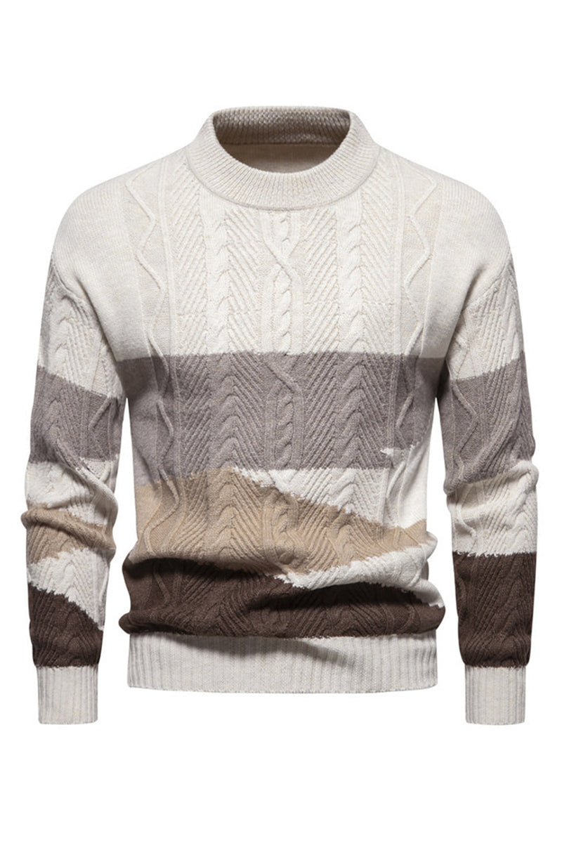 Zopfmuster Zopfstrick Pullover Herren Weißer Herrenpullover Mit