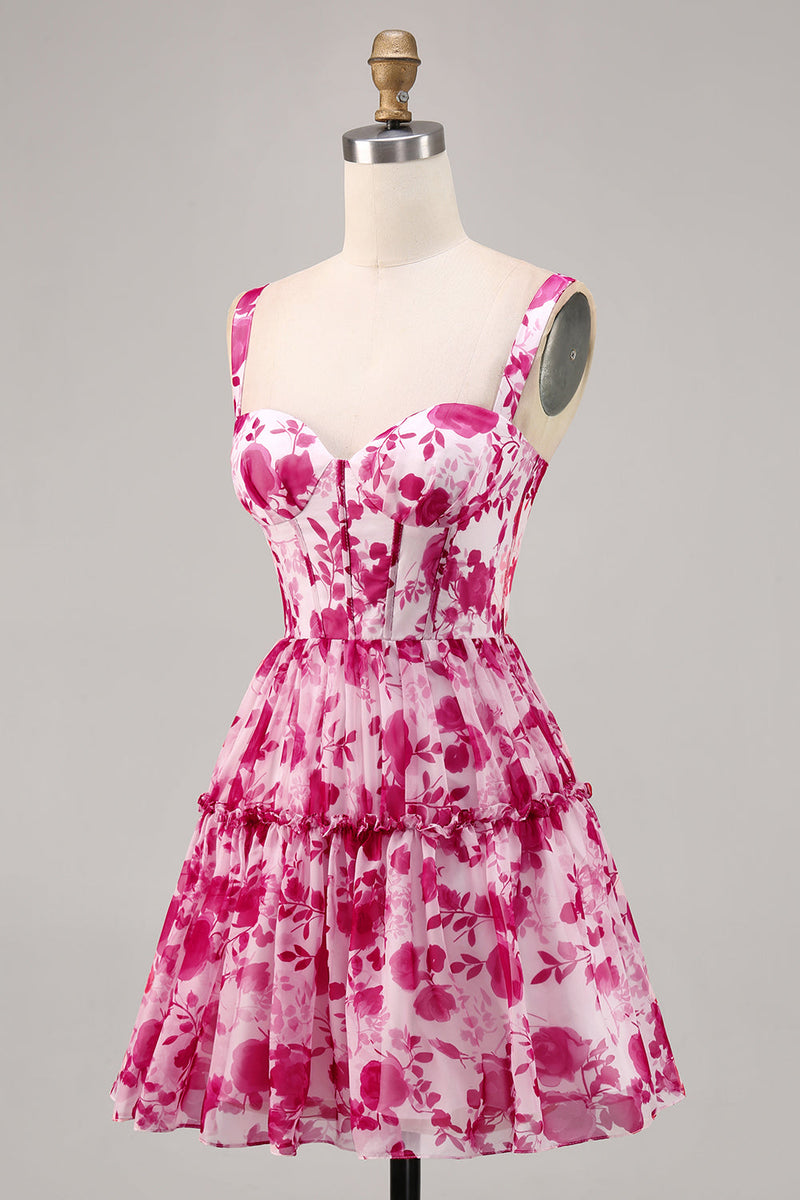 Midikleid, A-Line, Stickerei, Volants, Pink | Ulla Popken
