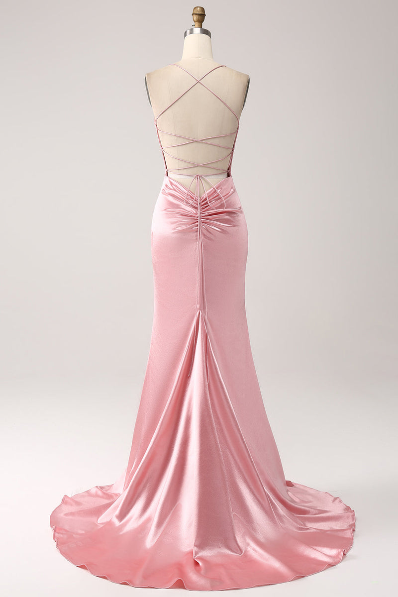 Aigeman Damen-Abendkleid Mit Spaghettiträgern & Meerjungfrauensaum – Figurbetont, Rückenfrei, Elegant
