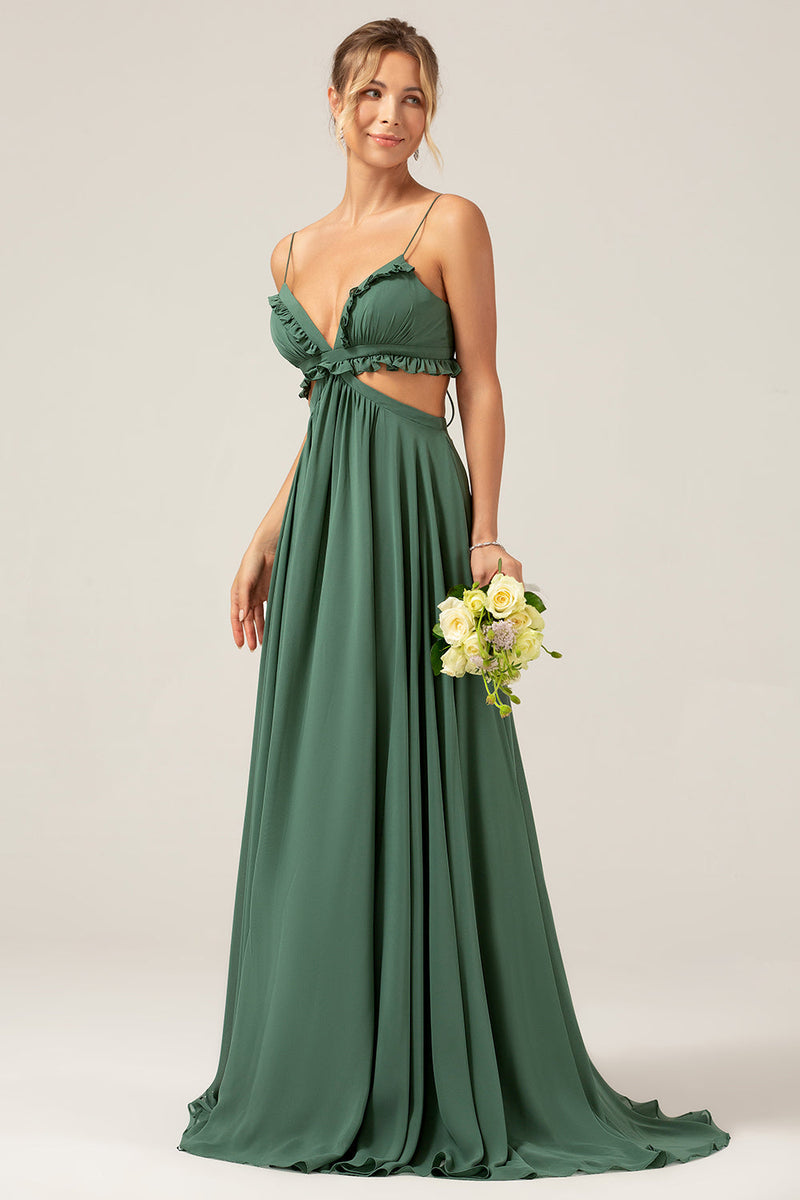 Kleid Eukalyptus Grun Lang