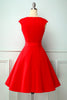 Laden Sie das Bild in den Galerie-Viewer, Rot Knopf 1950er Swing Kleid