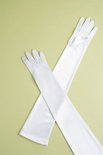 Weiß 1920er Party Lange Handschuhe