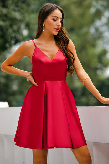 Rotes A-Linie Kleid