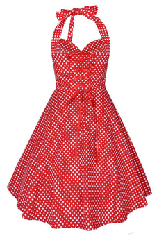 Neckholder gedruckt 1950er Jahre Pin Up Kleid