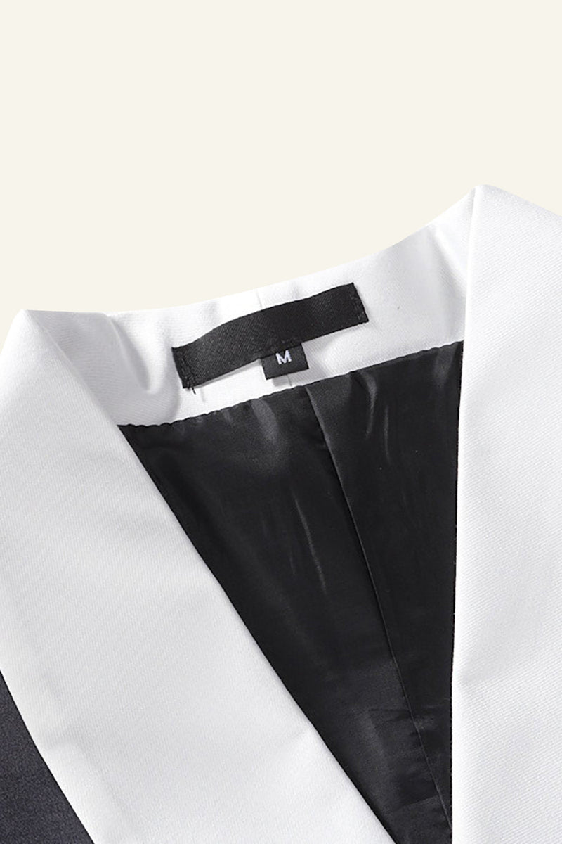 Laden Sie das Bild in den Galerie-Viewer, Schwarzer Schal Revers Zweireiher Herren Anzug Weste