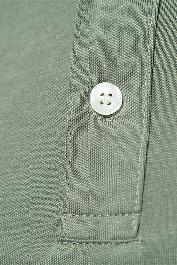 Klassisches graugrünes Normale Passform Herren Poloshirt mit Kragen