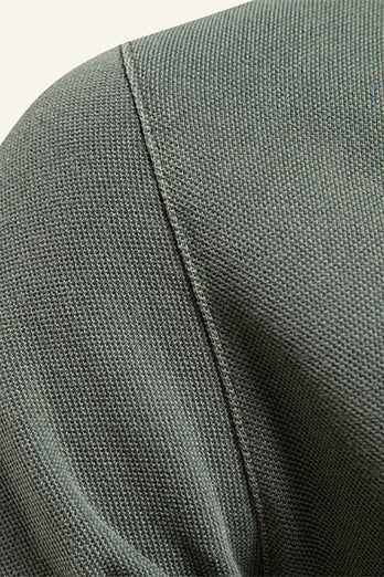 Klassisches Graugrün Normale Passform Kragen Kurzarm Herren Poloshirt