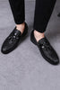 Laden Sie das Bild in den Galerie-Viewer, Schwarze Fransen Leder Slip-On Herren Schuhe