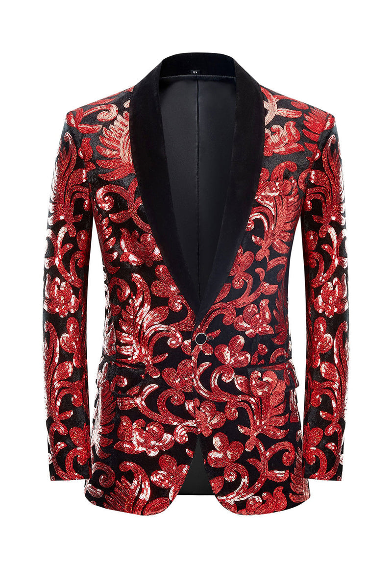 MOGU Herren-Blazer Slim Fit Mit Blumenmuster – Pailletten-Design Für Abschlussball & Partys