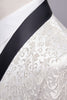Laden Sie das Bild in den Galerie-Viewer, Weißer Schal Revers Jacquard Ball Herren 2 Stück Anzüge