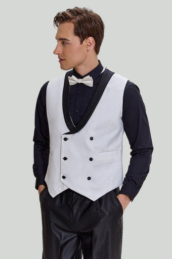 Weiße Herren 3-teilige Schal Revers Ball Anzüge