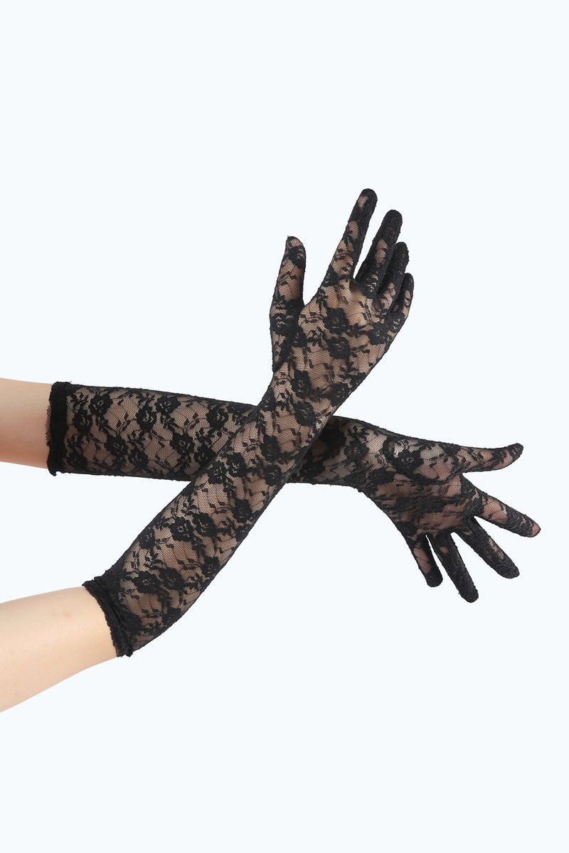 gatsby handschuhe Zapaka Damen Schwarz Spitze Gatsby Party Handschuhe – ZAPAKA DE