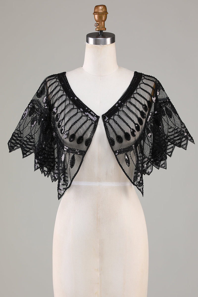 Damen Schal Mit Pailletten & Perlen - 1920er Flapper Style - Für Hochzeiten & Abendgarderobe