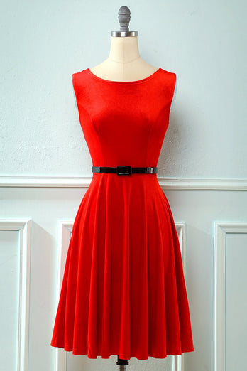 Samt Vintage Kleid aus den 1950er Jahren