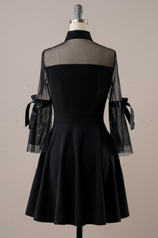 Schwarz Halloween Vintage Kleid