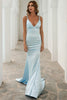 Laden Sie das Bild in den Galerie-Viewer, Meerjungfrau V-Ausschnitt einfache Abendkleid