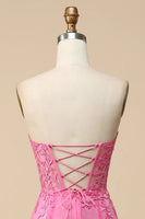 Laden Sie das Bild in den Galerie-Viewer, Helles Lila Korsett Herzausschnitt Langes Spitze Meerjungfrau Ballkleid mit Schlitz