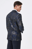 Laden Sie das Bild in den Galerie-Viewer, Dunkel Marine Jacquard Schal Revers Herren Ballblazer