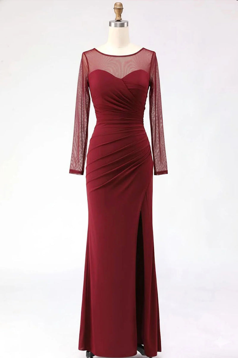 Laden Sie das Bild in den Galerie-Viewer, Cabernet Bateau Ausschnitt Meerjungfrau Ballkleid