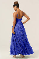 Laden Sie das Bild in den Galerie-Viewer, A-Linie Spaghettiträger ärmelloses grünes Brautjungfernkleid