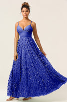 Laden Sie das Bild in den Galerie-Viewer, A-Linie Spaghettiträger ärmelloses grünes Brautjungfernkleid