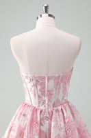 Laden Sie das Bild in den Galerie-Viewer, Blaues A-Linie Herzausschnitt Kurzes Korsett Cocktailkleid