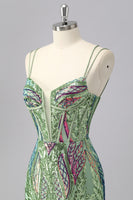 Laden Sie das Bild in den Galerie-Viewer, Glitzerndes dunkelviolettes Korsett mit Spaghettiträgern und Pailletten