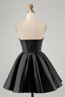 Laden Sie das Bild in den Galerie-Viewer, Süßes fuchsia A-Linie Herzausschnitt Korsett Cocktailkleid mit Perlenstickerei