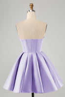 Laden Sie das Bild in den Galerie-Viewer, Niedliches A Linie Herzausschnitt Korsett Fuchsia Abiballkleid mit Perlenstickerei