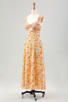 Laden Sie das Bild in den Galerie-Viewer, Gelbe Blume A Linie Korsett Hochzeitsgastkleid