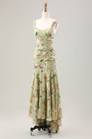 Laden Sie das Bild in den Galerie-Viewer, Grünes großes Blumen Meerjungfrauen Korsett Hochzeitsgastkleid