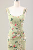Laden Sie das Bild in den Galerie-Viewer, Grünes großes Blumen Meerjungfrauen Korsett Hochzeitsgastkleid