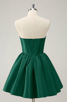 Laden Sie das Bild in den Galerie-Viewer, Fuchsia A Linie Herzausschnitt Korsett Satin Süßes Cocktailkleid