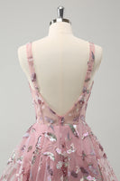 Laden Sie das Bild in den Galerie-Viewer, Blush A-Linie Spaghettiträger Kurzes Korsett Cocktailkleid mit Perlenstickerei