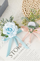 Laden Sie das Bild in den Galerie-Viewer, Elegante Blue Pearl Prom Handgelenk Corsage für Hochzeitsfeier