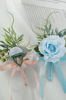 Laden Sie das Bild in den Galerie-Viewer, Elegante Blue Pearl Prom Handgelenk Corsage für Hochzeitsfeier