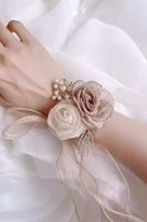 Laden Sie das Bild in den Galerie-Viewer, Champagnerperle Abschlussball Korsage für das Handgelenk für die Hochzeit