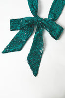 Laden Sie das Bild in den Galerie-Viewer, Glitzer Grüne Pailletten Gekerbtes Revers Frauen Anzüge mit Gürtel