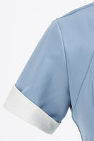 Laden Sie das Bild in den Galerie-Viewer, Blaues A-Linie Vintage Kleid aus den 1950er Jahren mit Gürtel