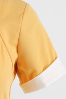 Laden Sie das Bild in den Galerie-Viewer, Blaues A-Linie Vintage Kleid aus den 1950er Jahren mit Gürtel