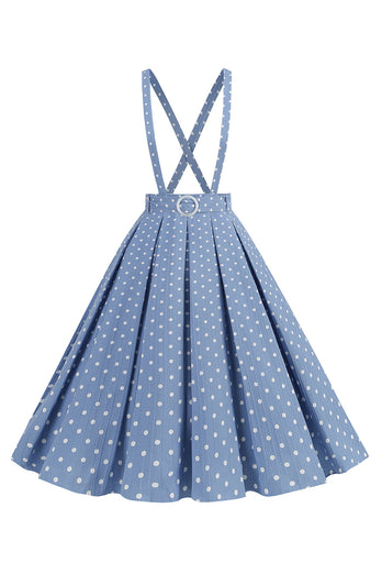 Aprikose Polka Dots A Linie Träger Overall Vintage Kleid