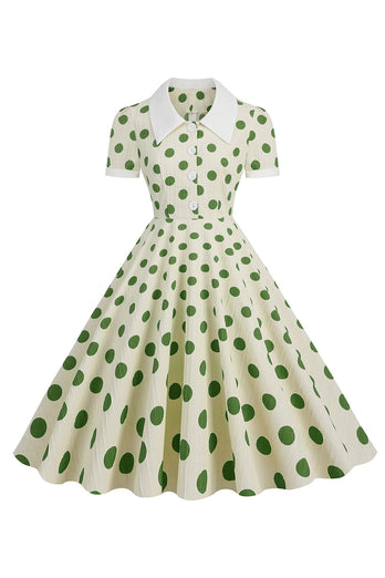 Retro Style Rot Polka Dots Vintage Swing Kleid mit Flügelärmeln