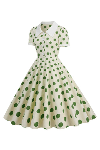 Retro Style Rot Polka Dots Vintage Swing Kleid mit Flügelärmeln