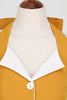 Laden Sie das Bild in den Galerie-Viewer, Neckholder Gelbes A-Linie Kleid mit Falten im Vintage Stil