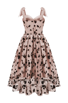 A-Linie Blush Pin Up Vintage Kleid mit Blumendruck