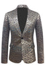 Laden Sie das Bild in den Galerie-Viewer, Goldener Jacquard Schal Revers Herren Blazer