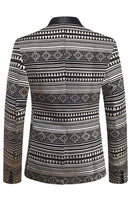 Laden Sie das Bild in den Galerie-Viewer, Schwarz Weiß Herrenblazer mit gekerbtem Revers