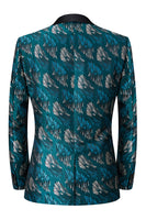 Laden Sie das Bild in den Galerie-Viewer, Pfauengrünes Schalrevers 2 Stück Herrenanzüge