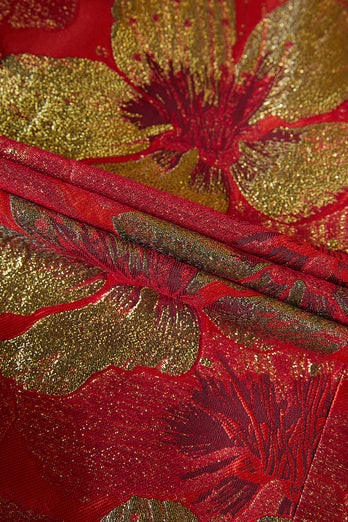 Roter Jacquard 2 Stück Schal Revers Herrenanzüge